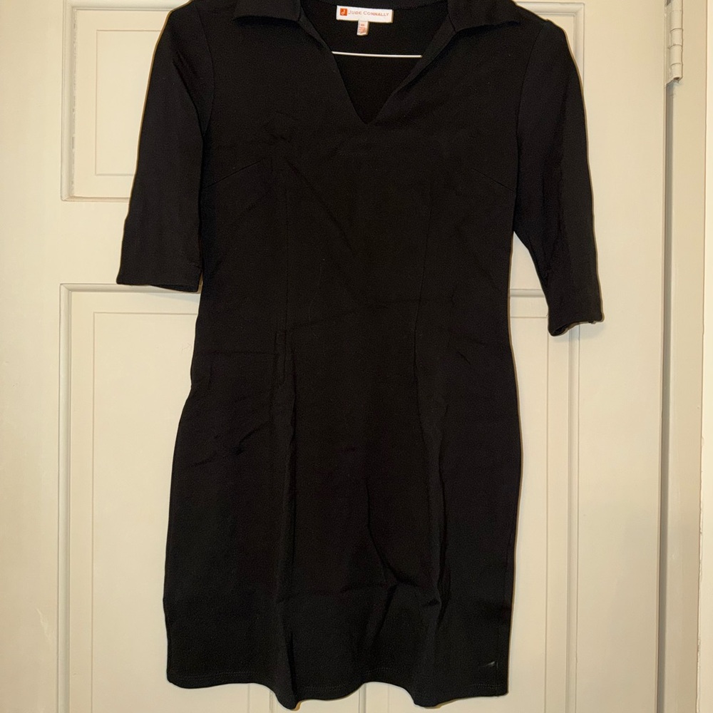 Jude Connolly Black Half-Sleeve Mini Dress